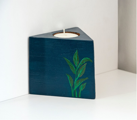 Prabha Mango Wood Candle Holder